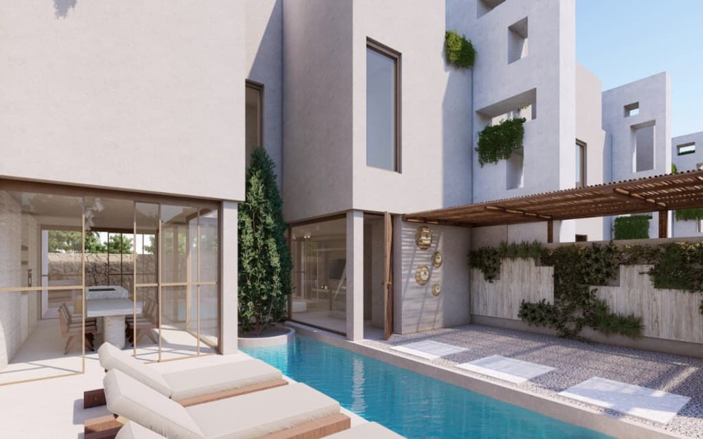 Three-Bedroom Semi-Detached House with Unique Pool Design