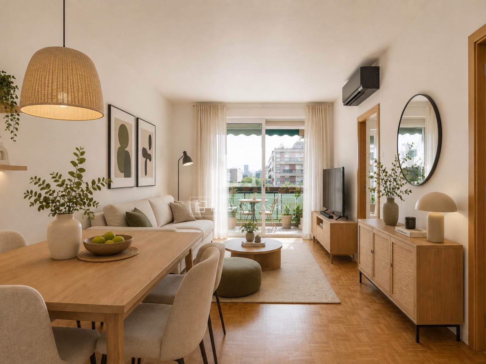 Bright Three-Bedroom Apartment with Balcony in Pedralbes